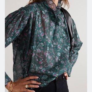 Isabel Marant Pamias Blouse Floral Top Green Small size EU 36 NWOT